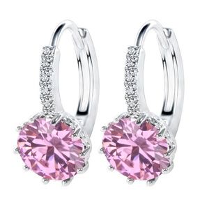 **ALVERA* Silver x Pink Fashion Clip Earrings